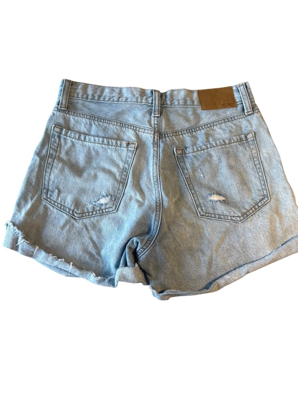 Aeropostale Light Wash Rolled Hem‎ Denim Shorts